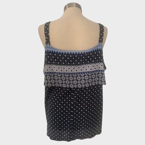 Avenue Womens Plus Size 18/20 Straps Sleeveless Layered Top - Picture 4 of 8